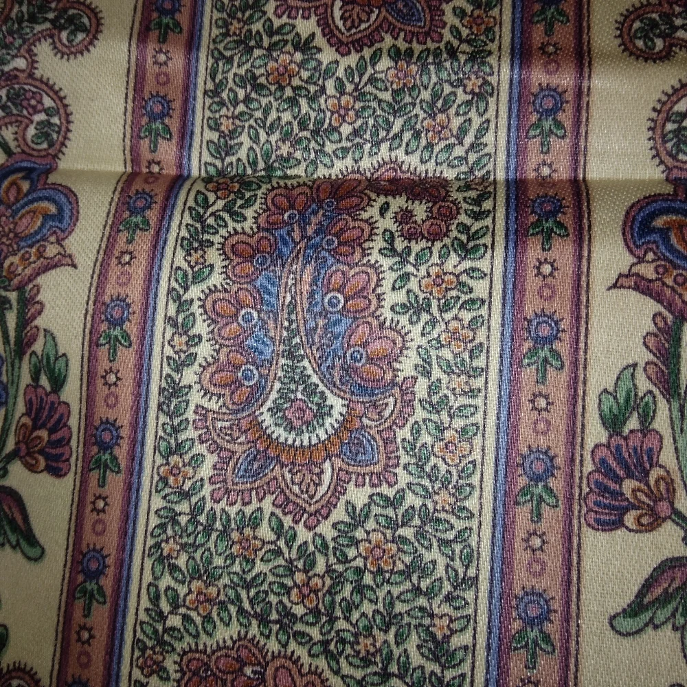 FABRIC Home Decor Fabric 1 yard by 54 inches, stripes of paisley in mauv…